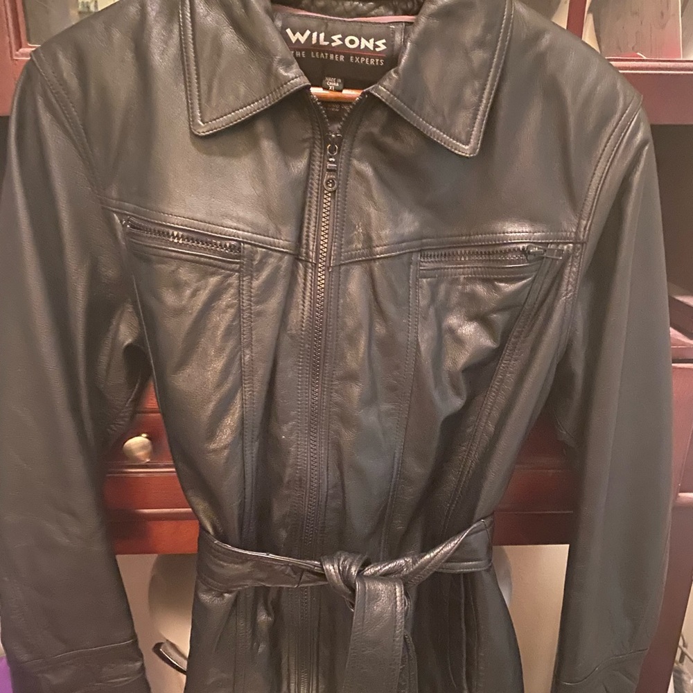 Wilson’s Leather Black Leather Coat with Thinsulate Ultra Insulation. Womens XL